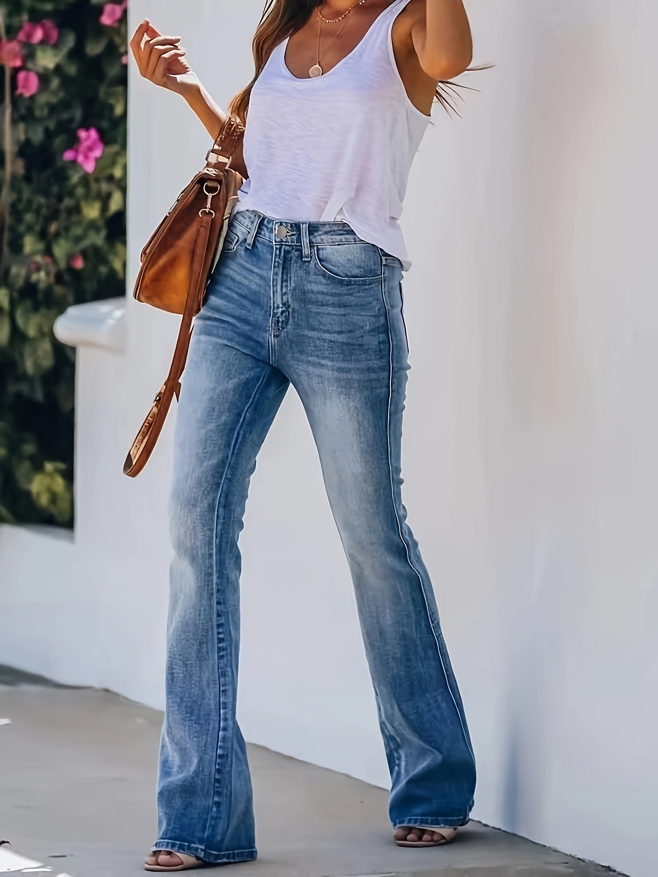 Klassieke mid-rise flare jeans