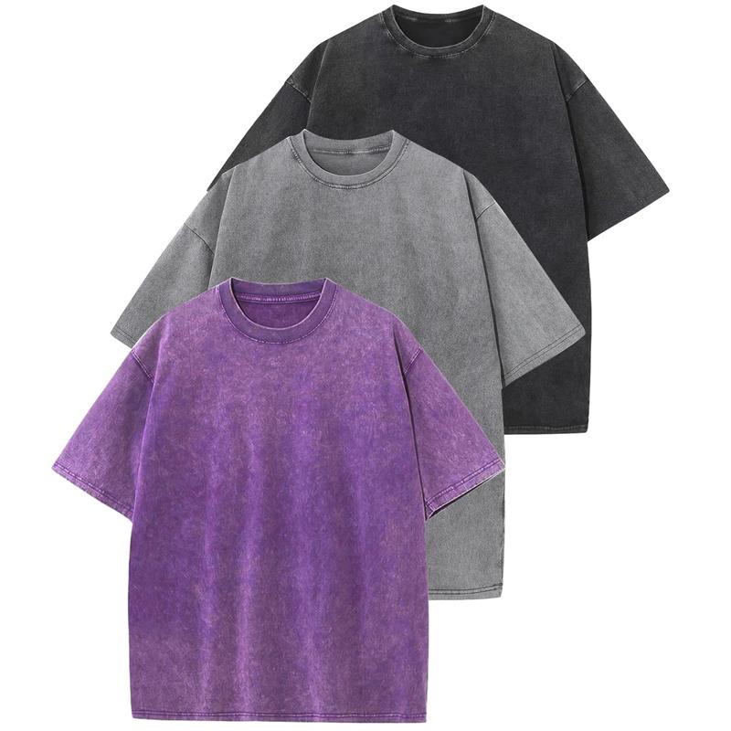 Casual T-shirt met ronde hals en losse pasvorm (3-pack)
