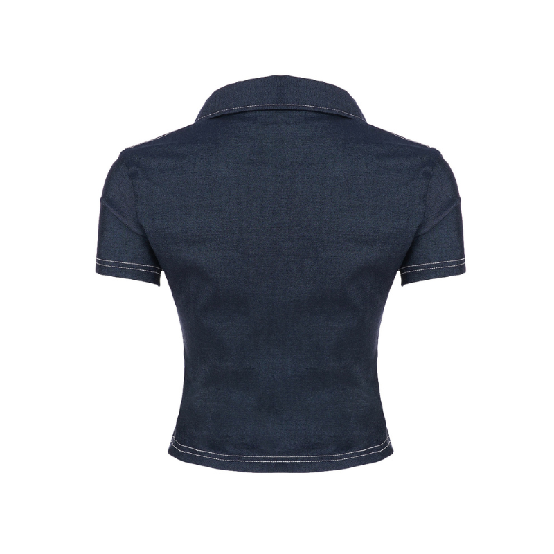 tijlvol getailleerd shirt met kraag en korte mouwen