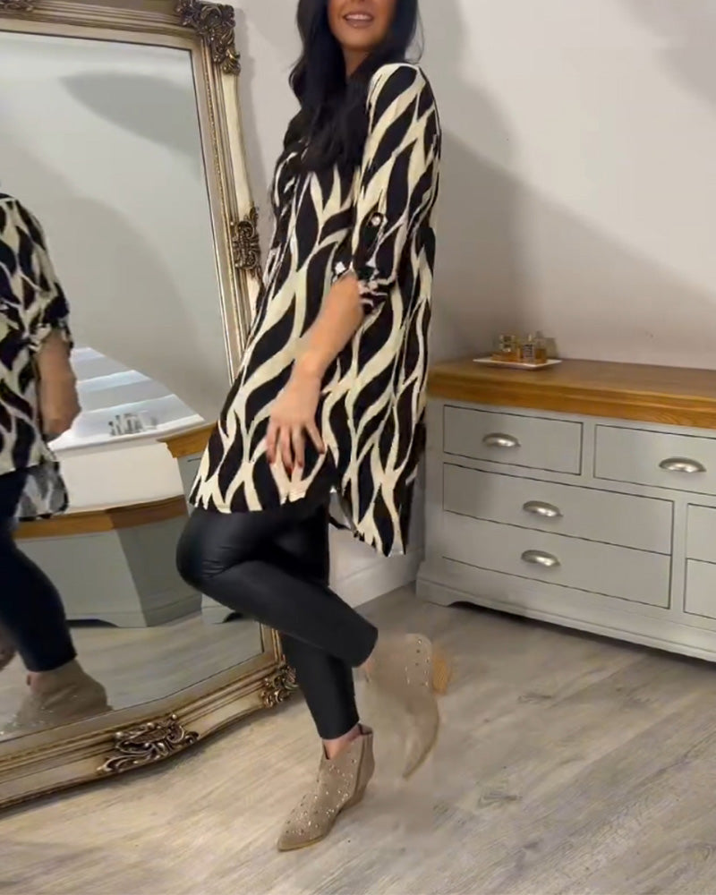 Bedrukte losvallende top