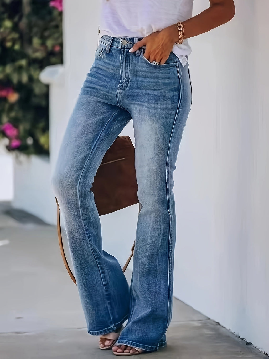 Klassieke mid-rise flare jeans