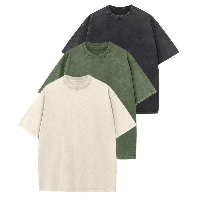 Casual T-shirt met ronde hals en losse pasvorm (3-pack)