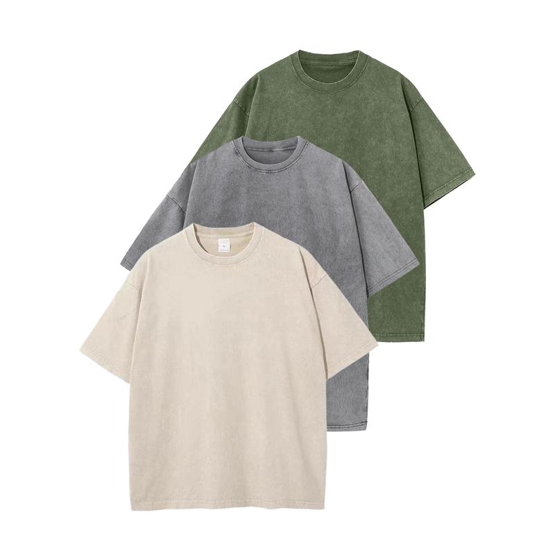 Casual T-shirt met ronde hals en losse pasvorm (3-pack)