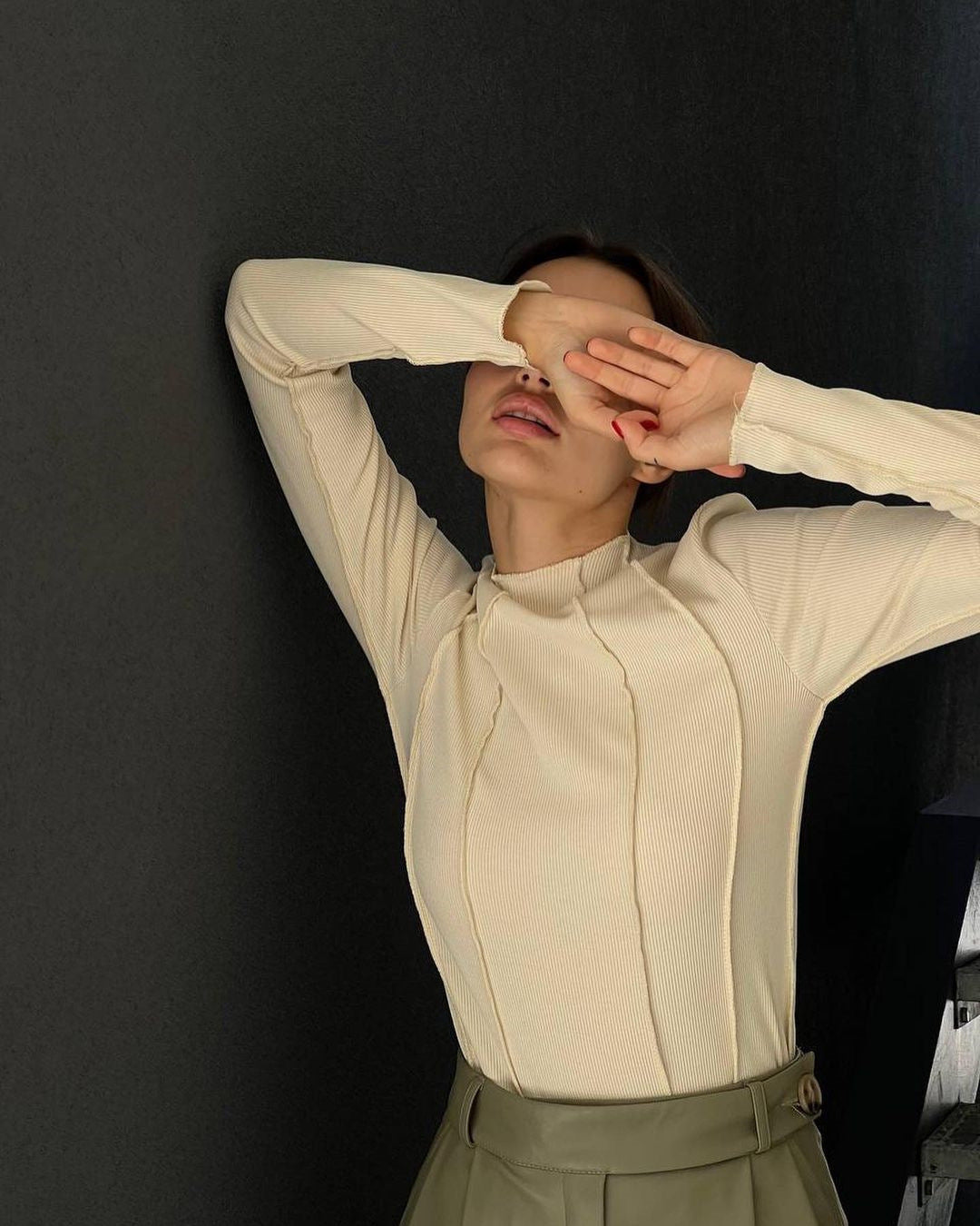 Basic top met lange mouwen