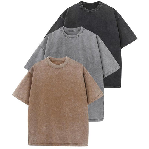 Casual T-shirt met ronde hals en losse pasvorm (3-pack)