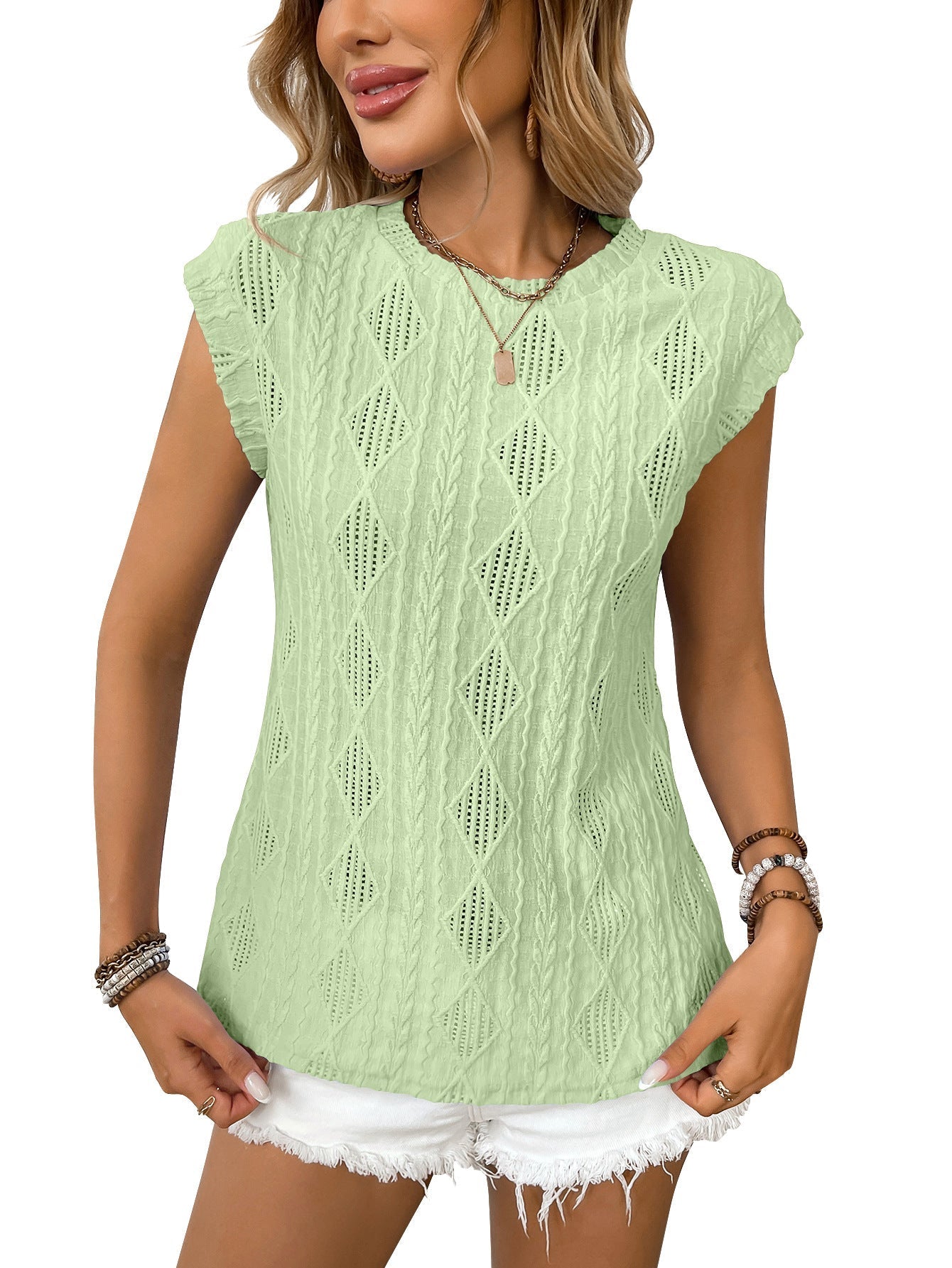 Lichtgewicht chic T-shirt van gebreide stof