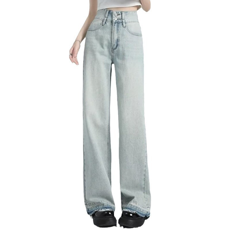 Zomerse jeans met losse pasvorm en omgeslagen zoom