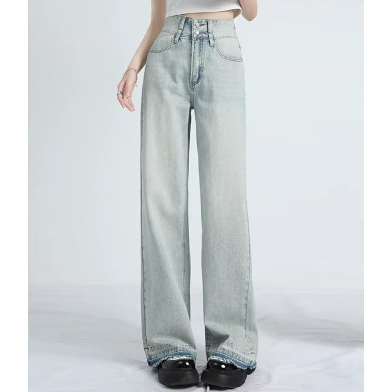 Zomerse jeans met losse pasvorm en omgeslagen zoom