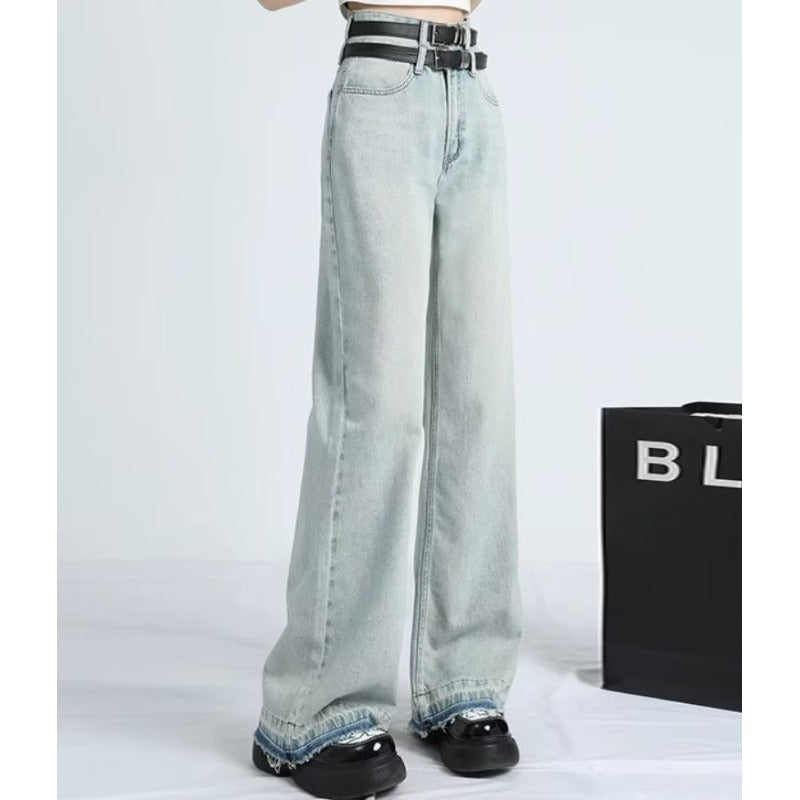 Zomerse jeans met losse pasvorm en omgeslagen zoom