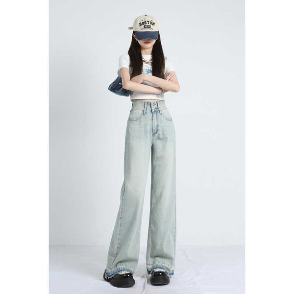 Zomerse jeans met losse pasvorm en omgeslagen zoom