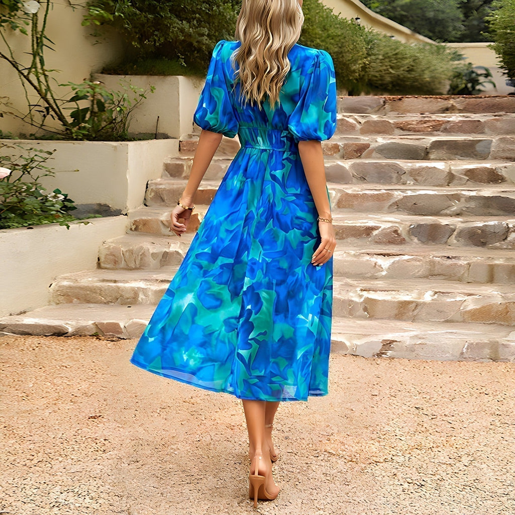 Daydream bloemenprint midi-jurk