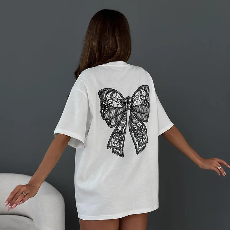 comfortabel T-shirt met strik