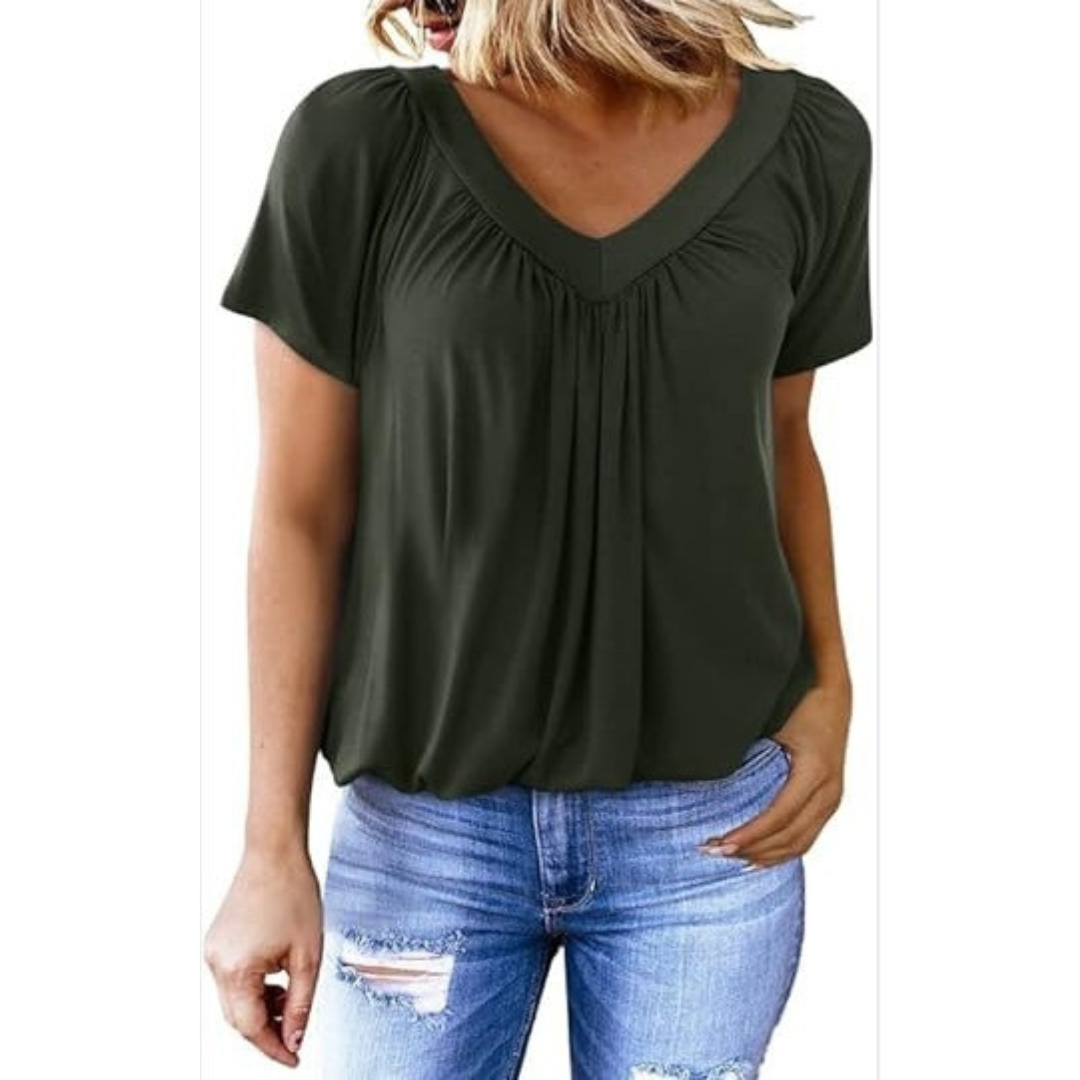 Casual top met V-hals