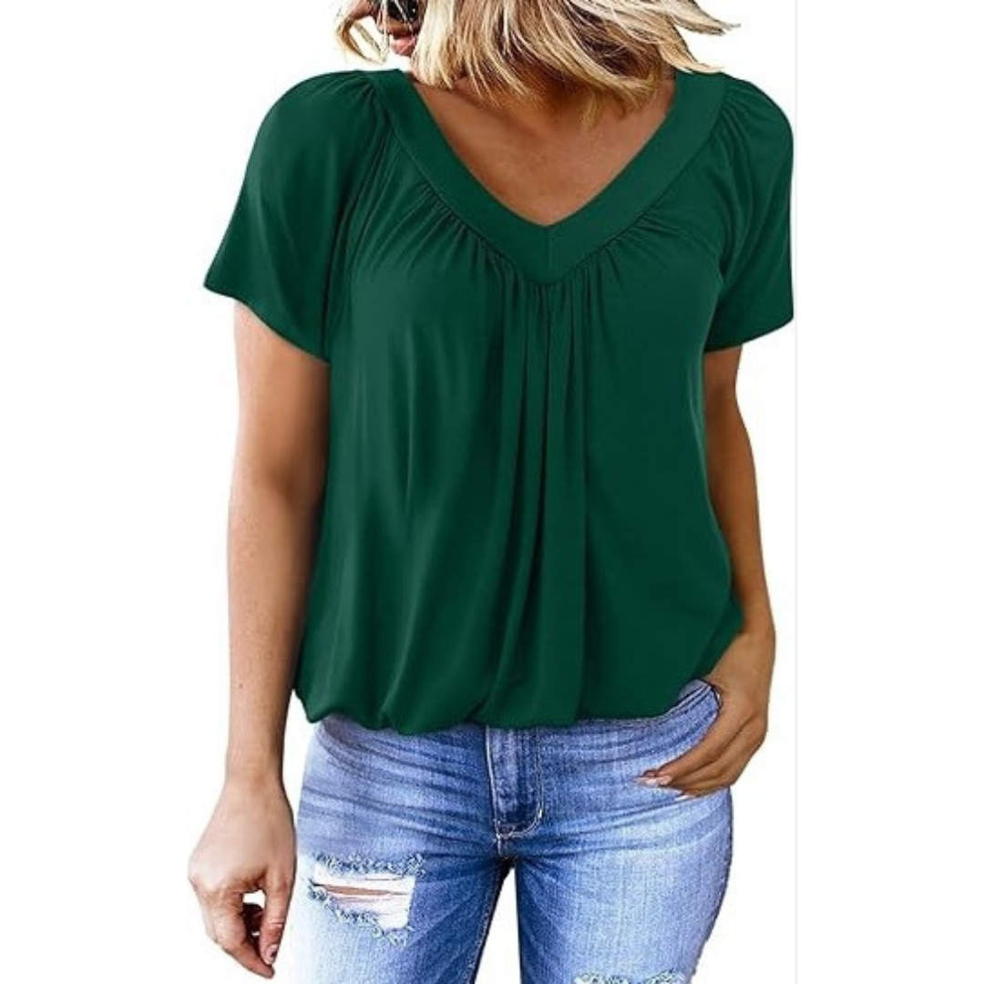 Casual top met V-hals