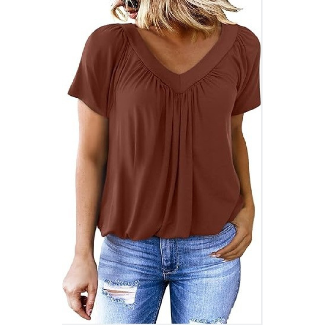 Casual top met V-hals