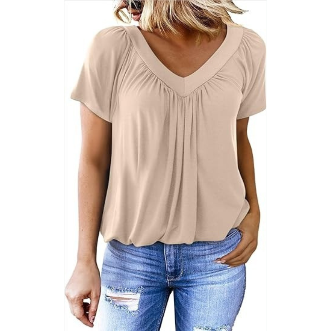 Casual top met V-hals