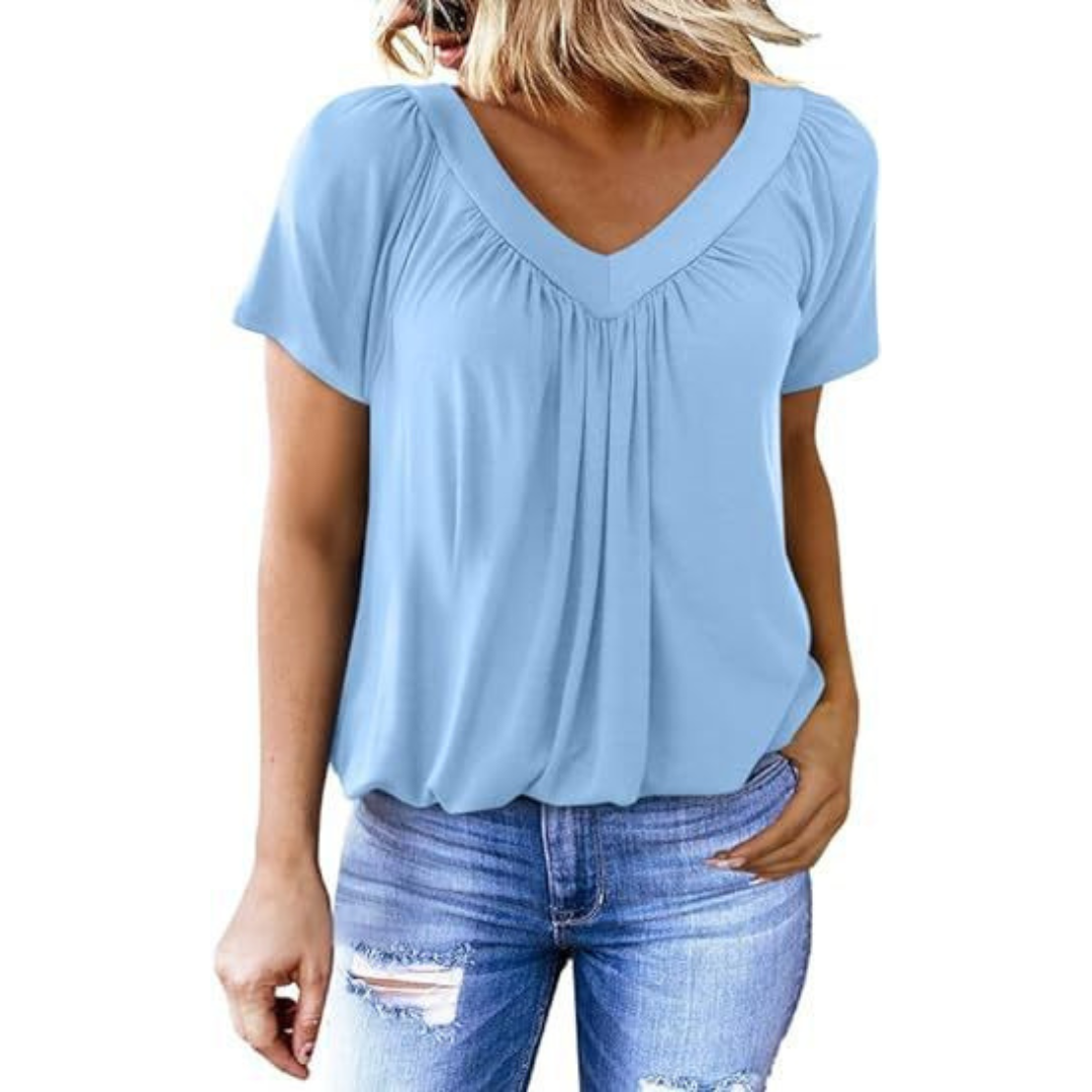 Casual top met V-hals