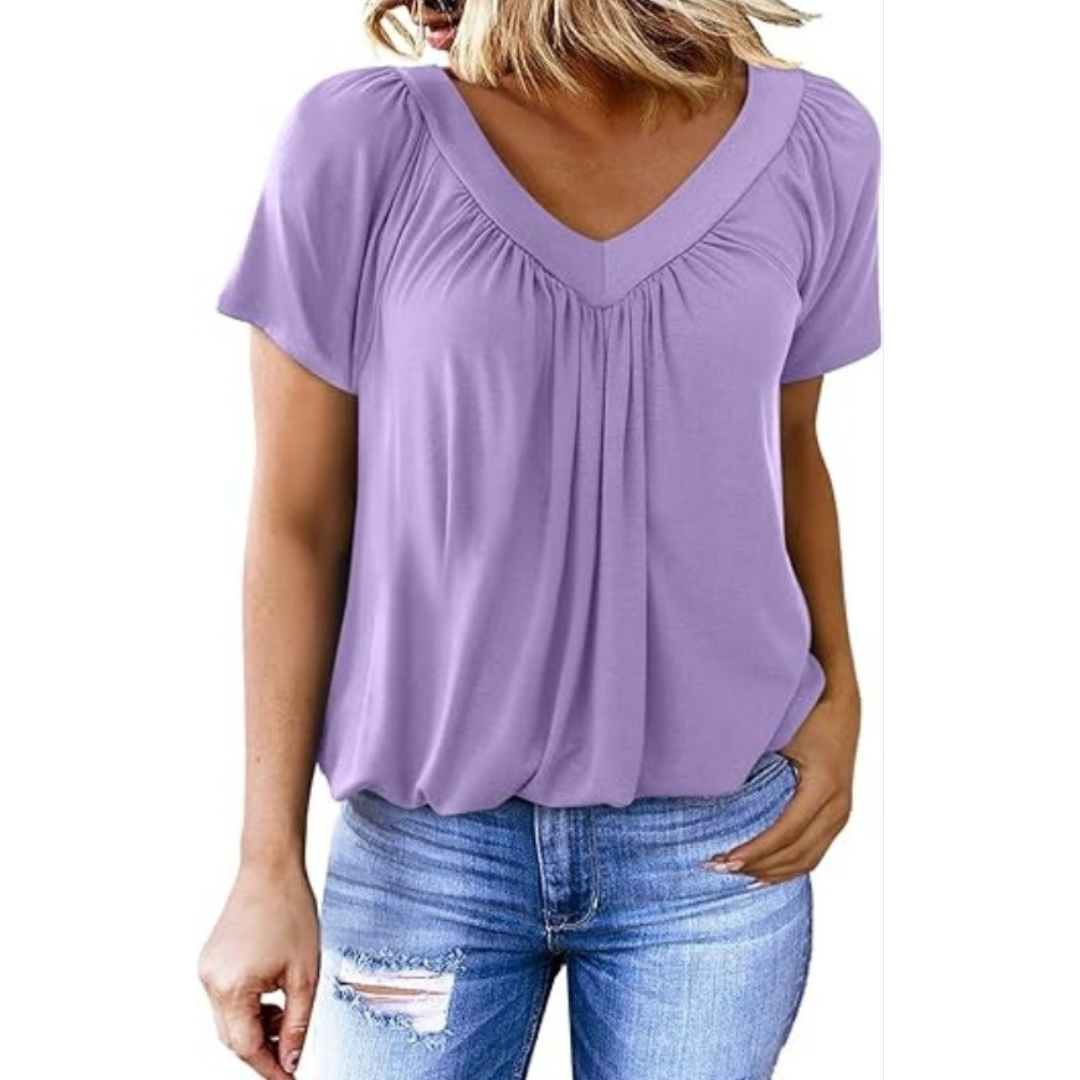Casual top met V-hals