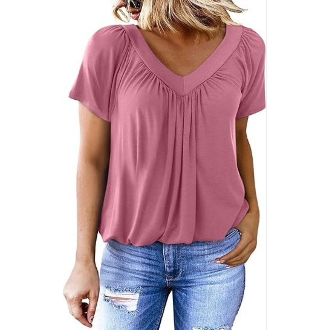 Casual top met V-hals