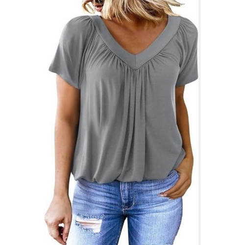 Casual top met V-hals