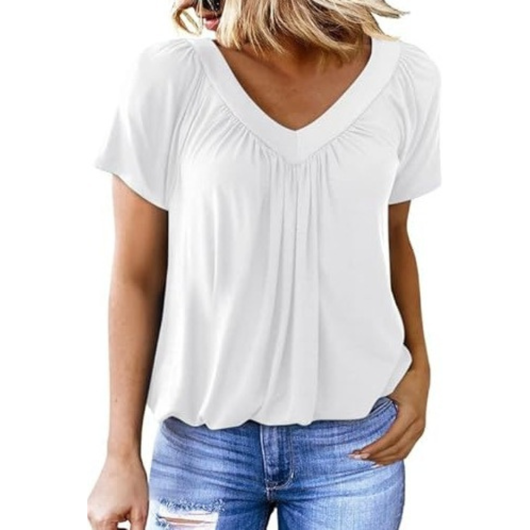 Casual top met V-hals