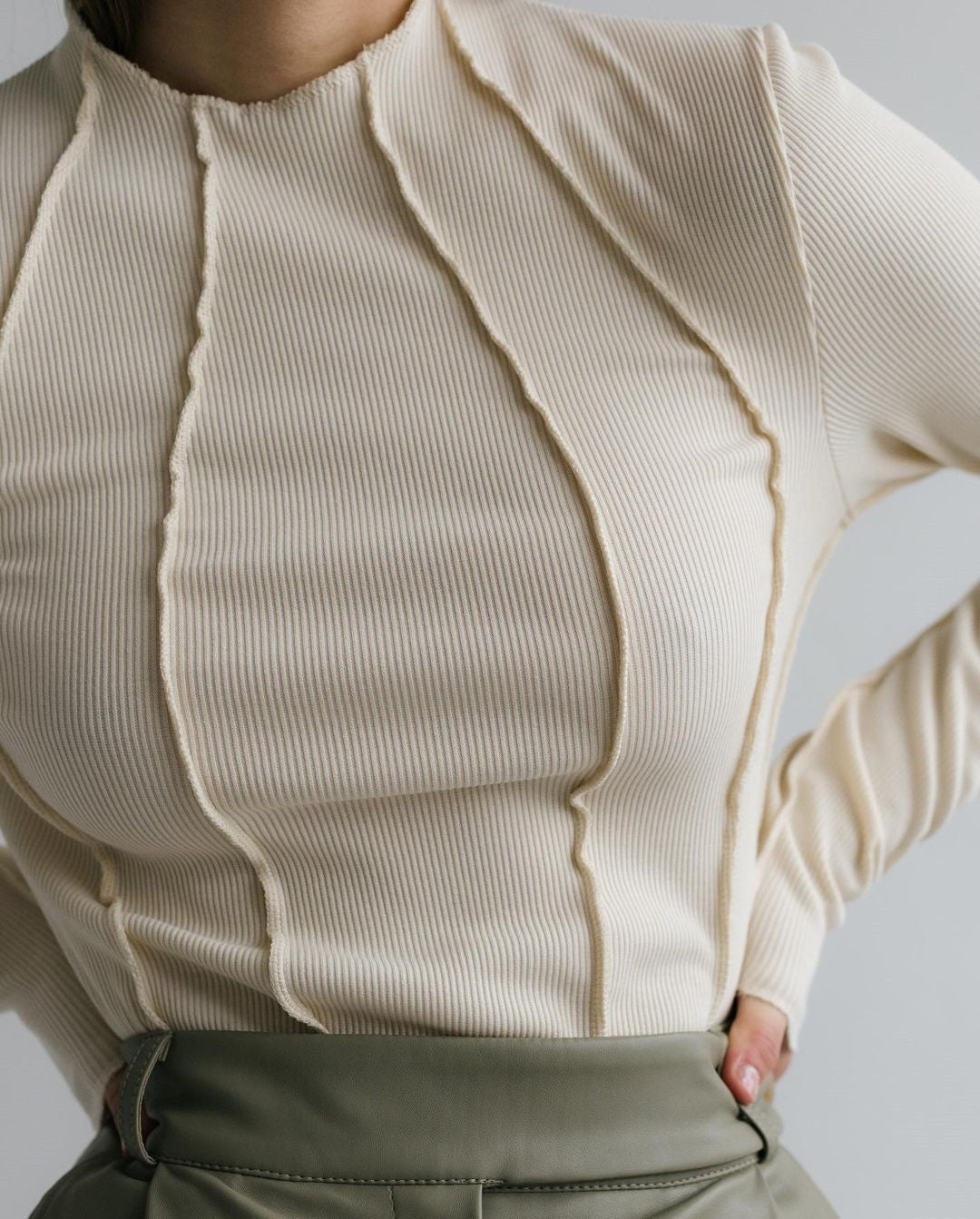 Basic top met lange mouwen