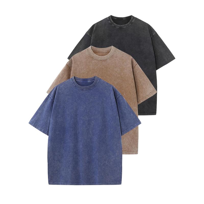 Casual T-shirt met ronde hals en losse pasvorm (3-pack)