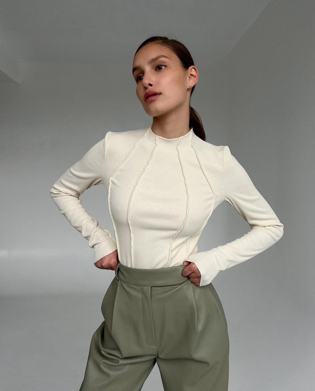 Basic top met lange mouwen