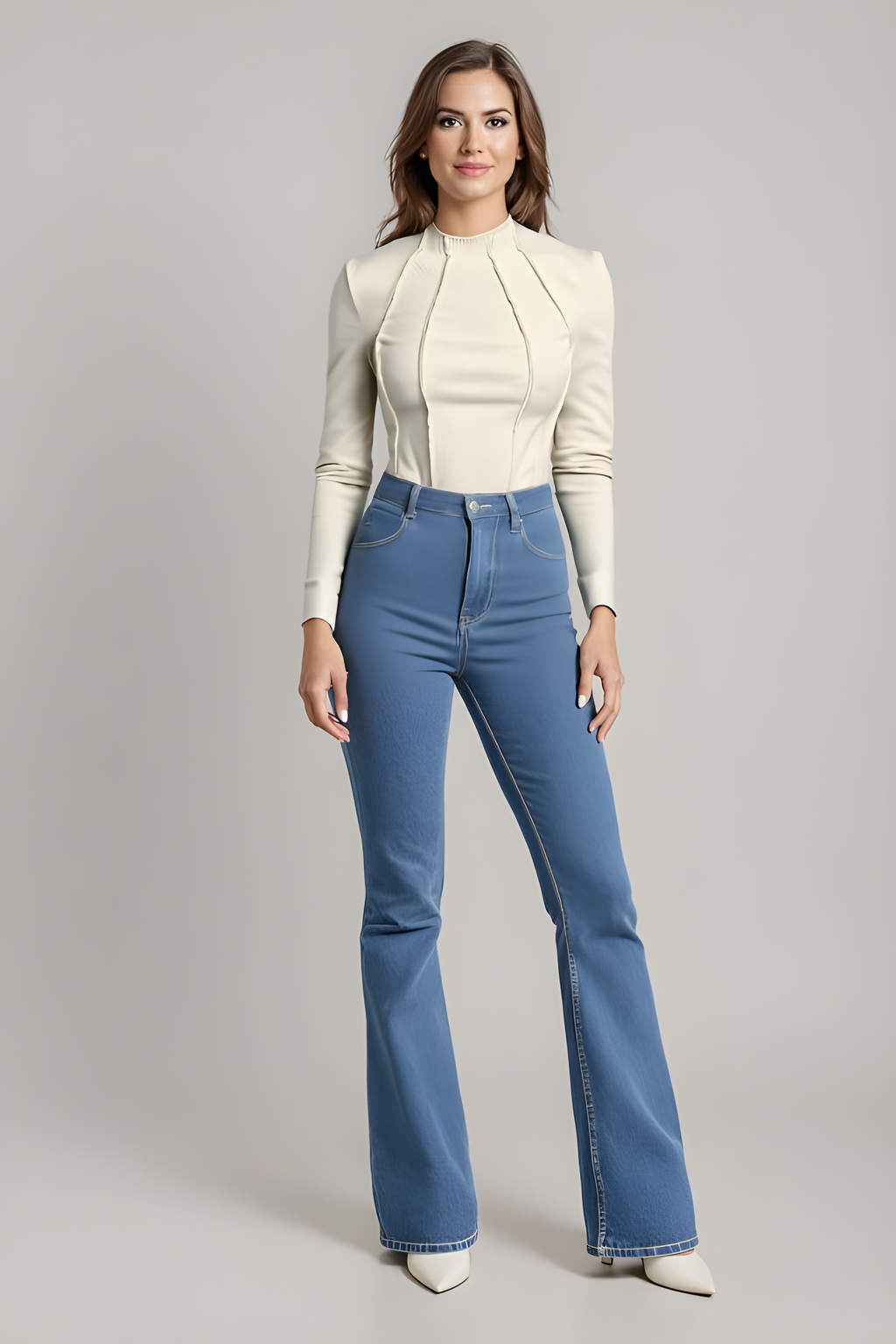 Basic top met lange mouwen